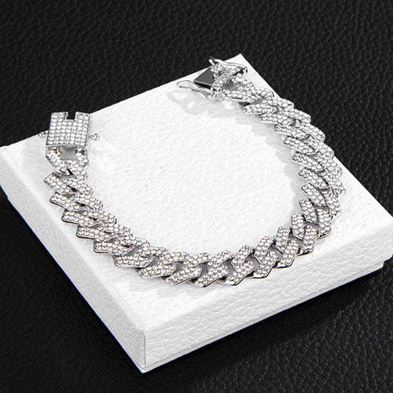 15MM 18K/White Gold Plated Iced Out Cuban Chain Necklace TRIPOD JEWELRY