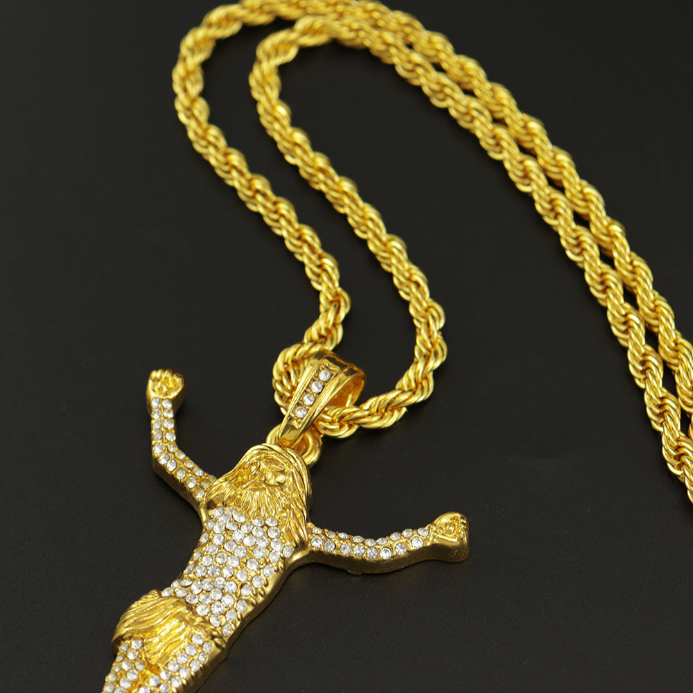 18K Gold Easter Cross Pendant TRIPOD JEWELRY
