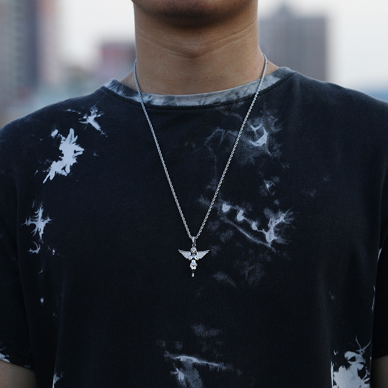 18K/White Gold Hip-Hop Angel Pendant TRIPOD JEWELRY