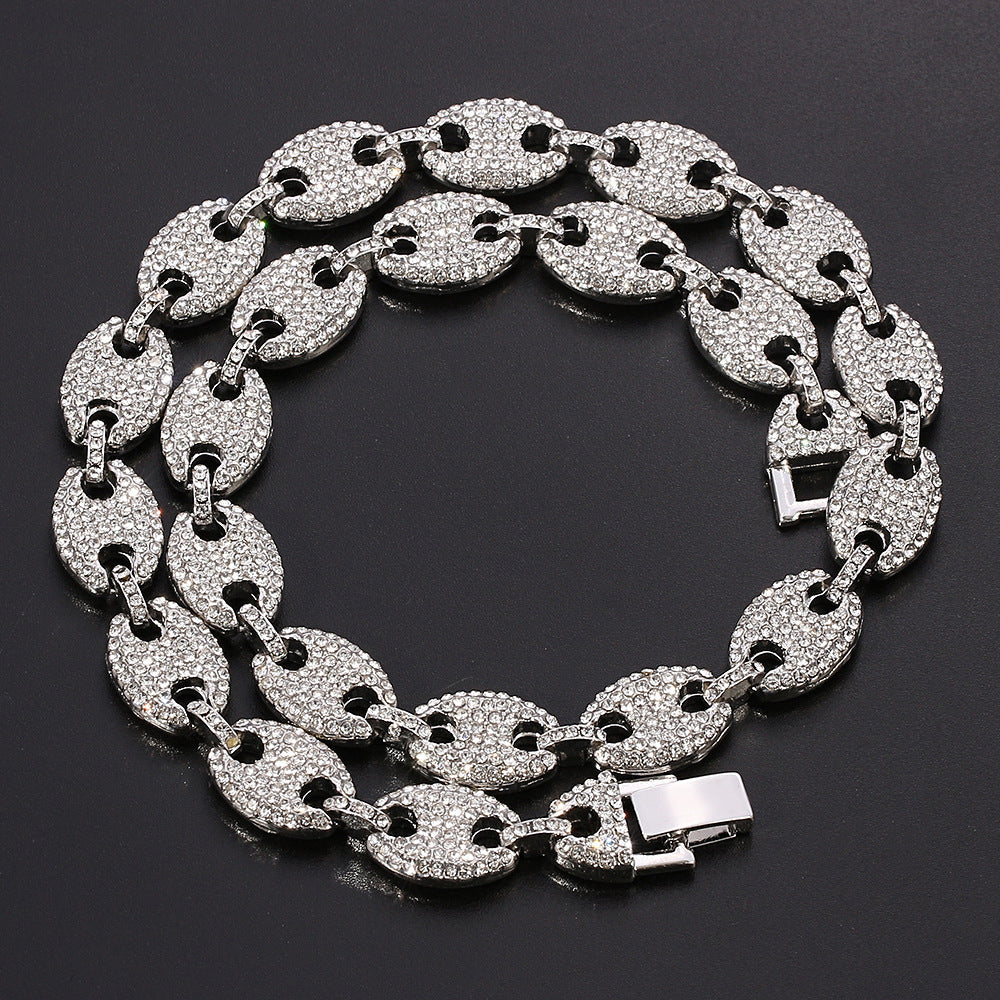 18K/White Gold Iced Out Cuban Chain Necklace TRIPOD JEWELRY