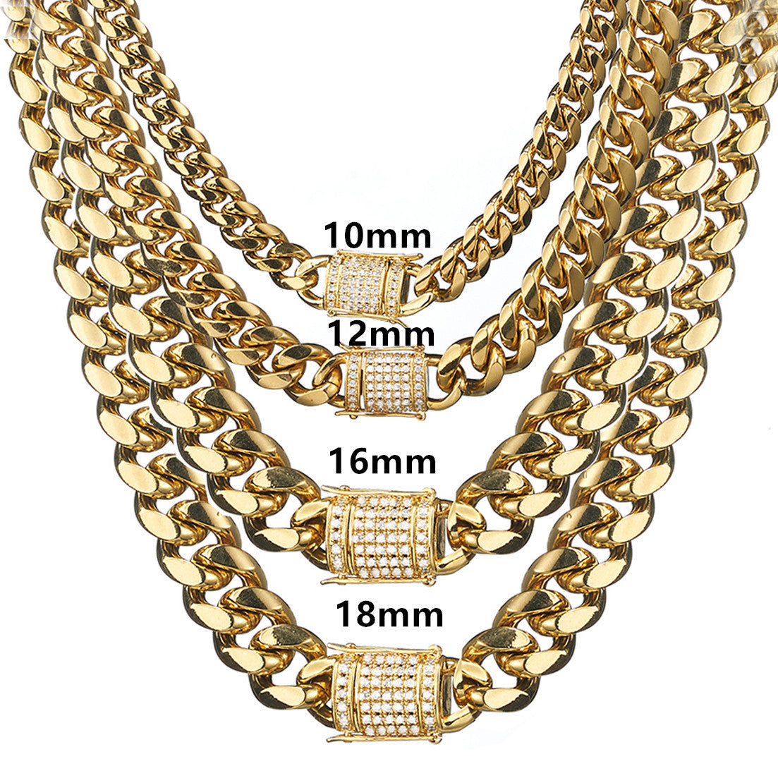 6MM 18K Gold Hip Hop Miami Cuban Link Chain Necklace TRIPOD JEWELRY