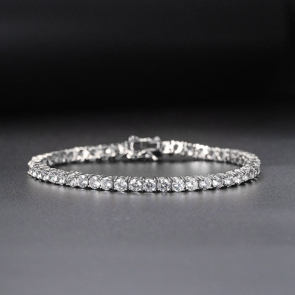 3/4/5/6MM 18K/White Gold Hip-Hop Tennis Bracelet Jewelry TRIPOD JEWELRY