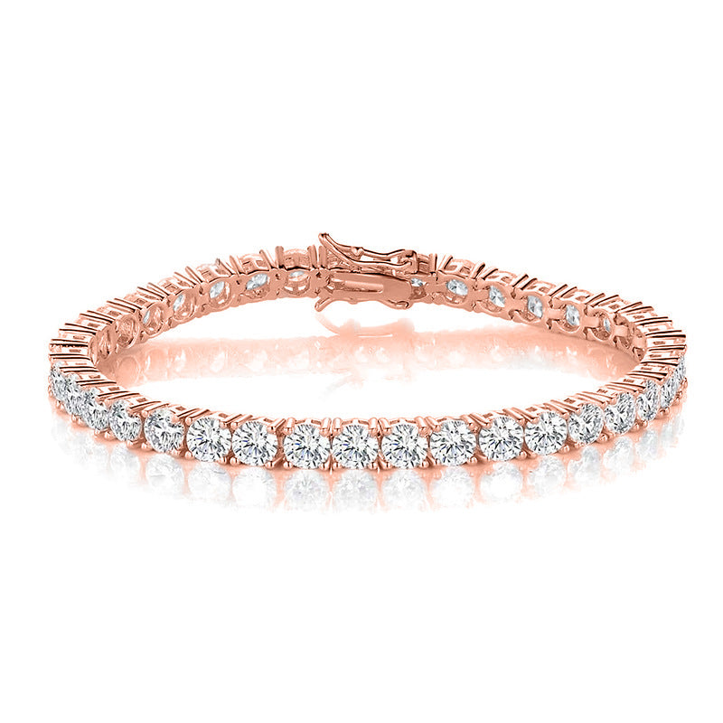 3/4/5/6/7MM 18K/White Gold Hip-Hop Tennis Bracelet For Men & Women TRIPOD JEWELRY