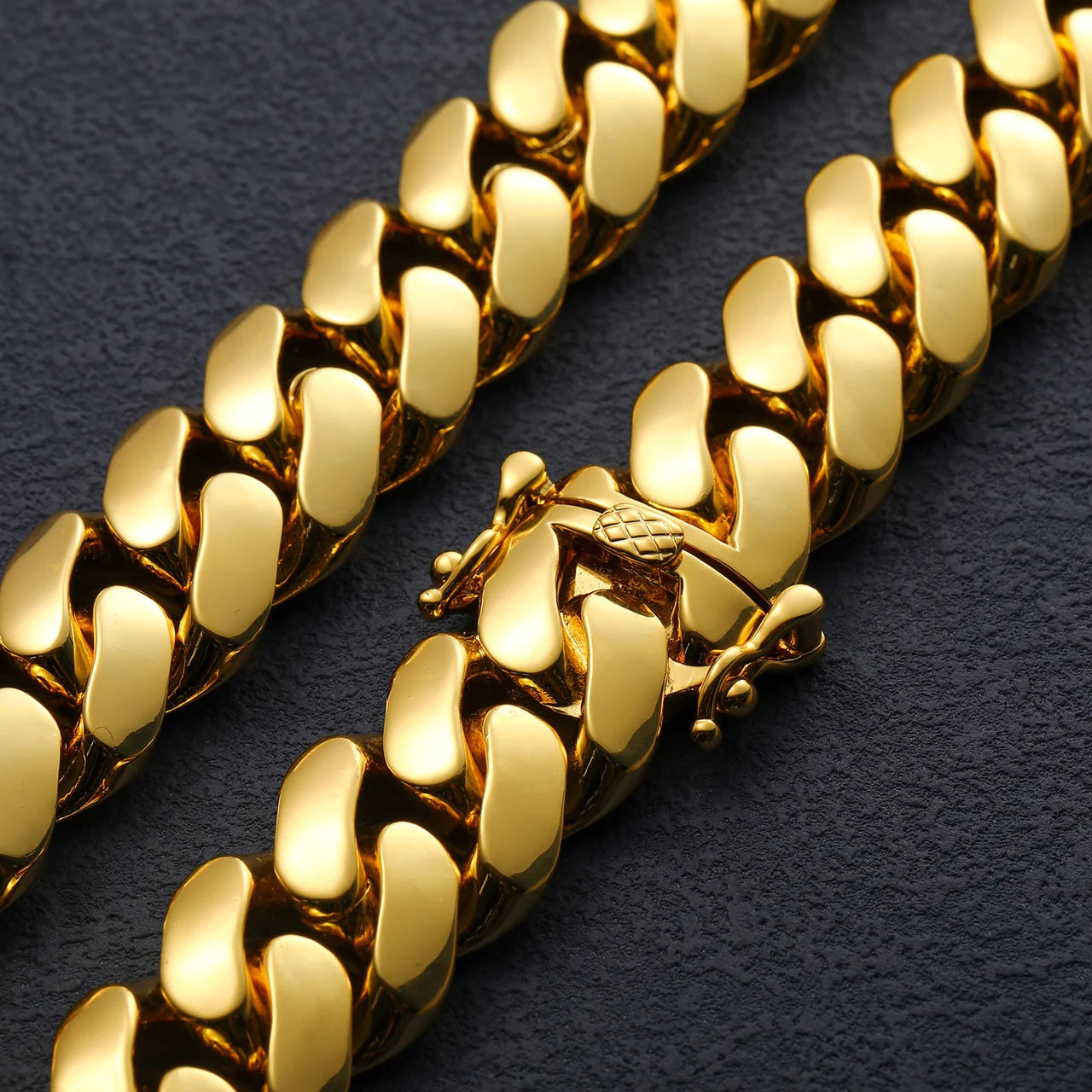 Solid Miami Cuban Link Bracelet 18k Gold Plated Hip Hop Jewelry tripodjewelry