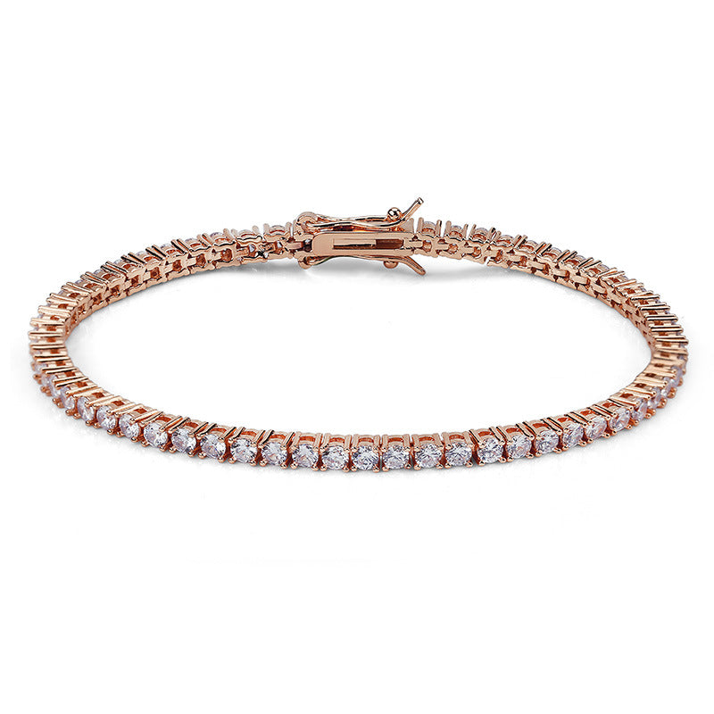 3MM 18K/White Gold Zircon Tennis Bracelet TRIPOD JEWELRY