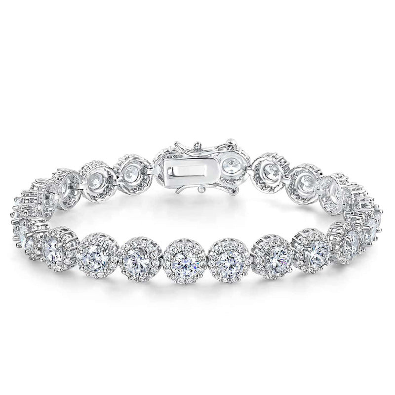 5MM 18K/White Gold Zircon Tennis Bracelet TRIPOD JEWELRY