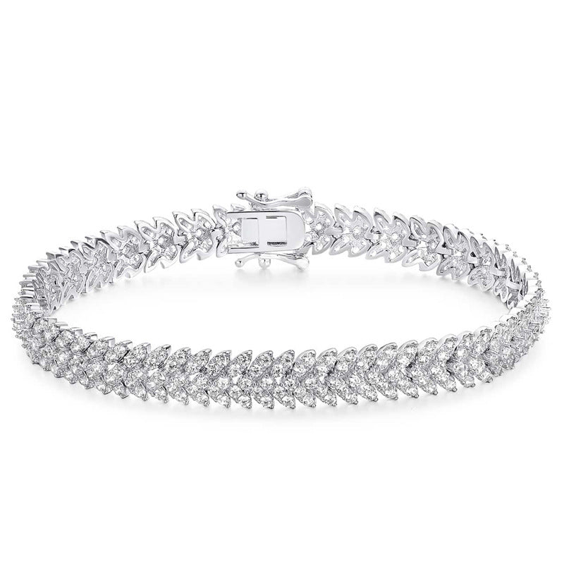 7MM 18K/White Gold Hip-Hop Tennis Bracelet TRIPOD JEWELRY