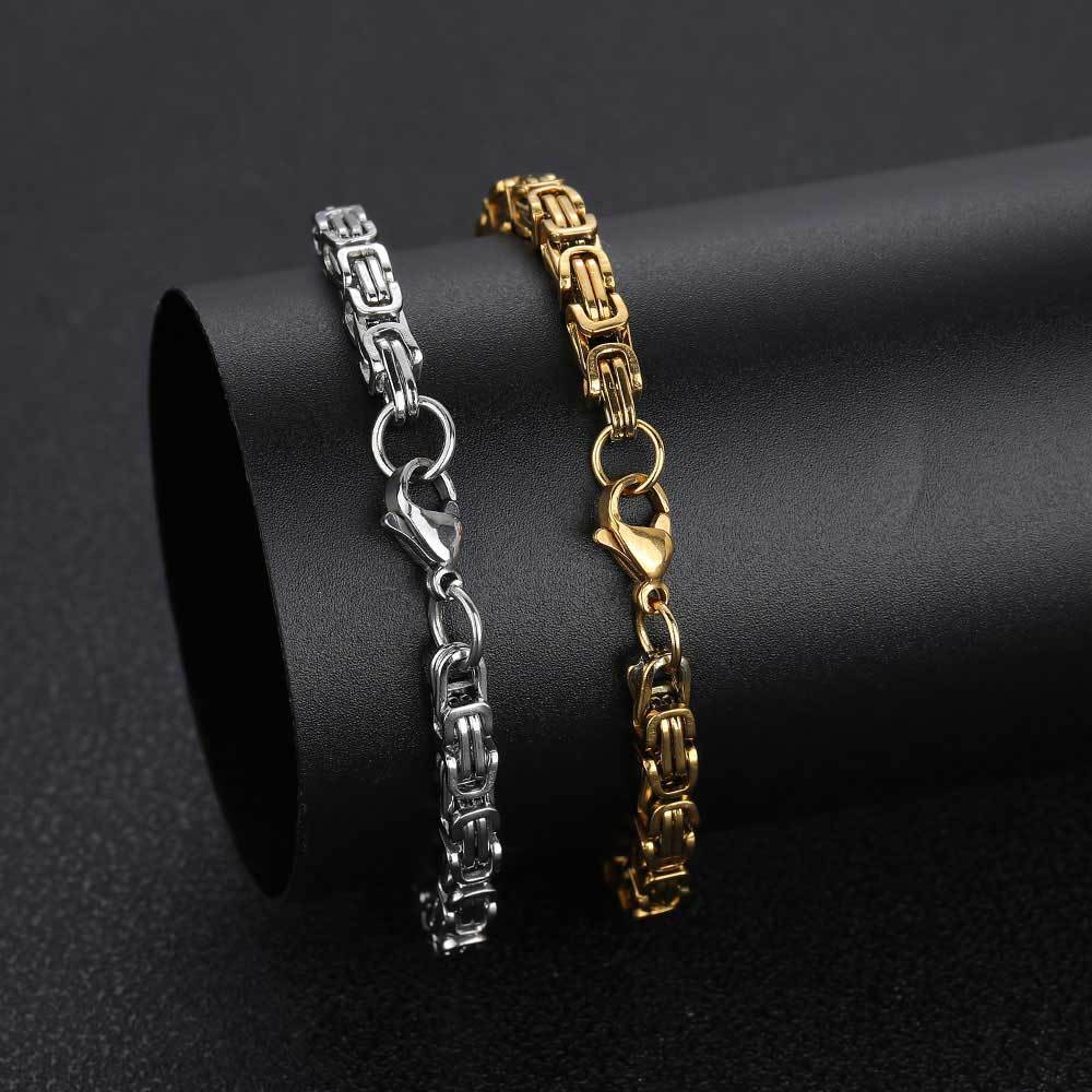 4MM 18K/White Gold Byzantine Emperor Chain TRIPOD JEWELRY