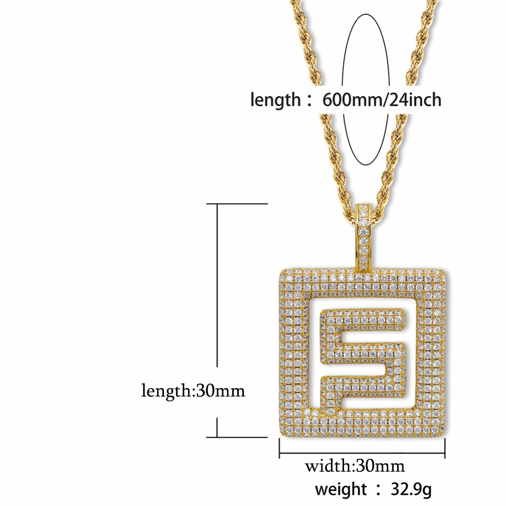 18K Gold Iced Out Trendy Pendant
