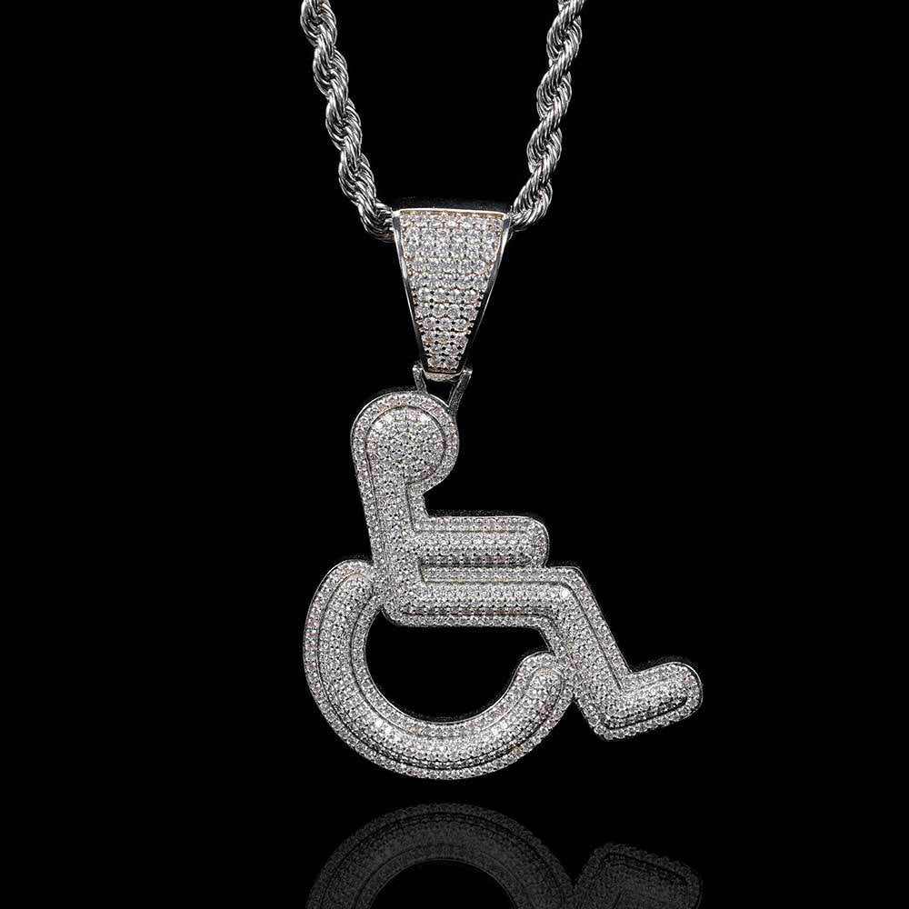 18K/White Gold Disabled Symbol Pendant TRIPOD JEWELRY