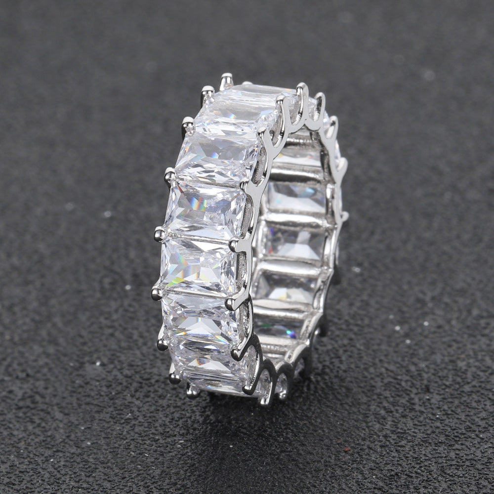 7MM 18K/White Gold Hip Hop Iced Out Ring TRIPOD JEWELRY
