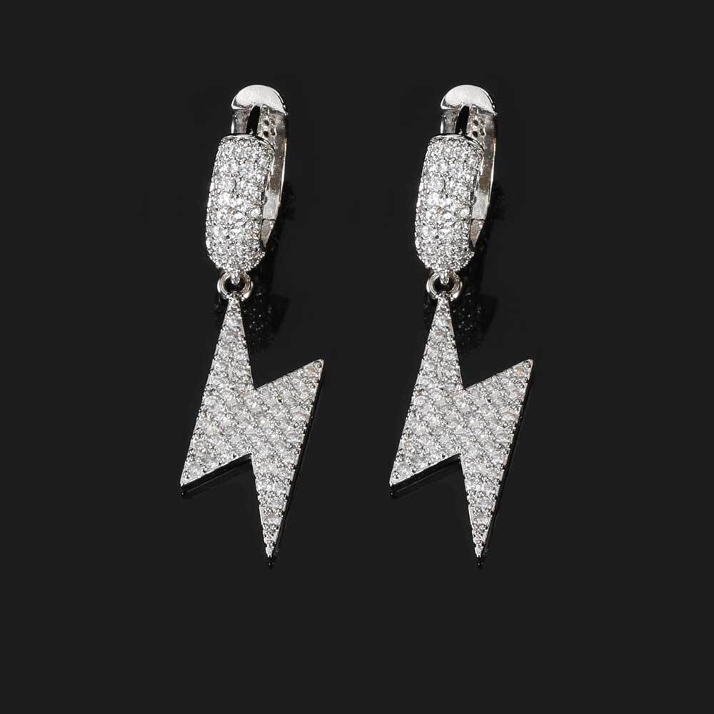 14K/White Gold Lightning Earring TRIPOD JEWELRY