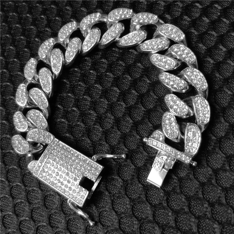 20MM Hip Hop Rap Gold Chain Iced Out Cuban Link Chain Necklace TRIPOD JEWELRY