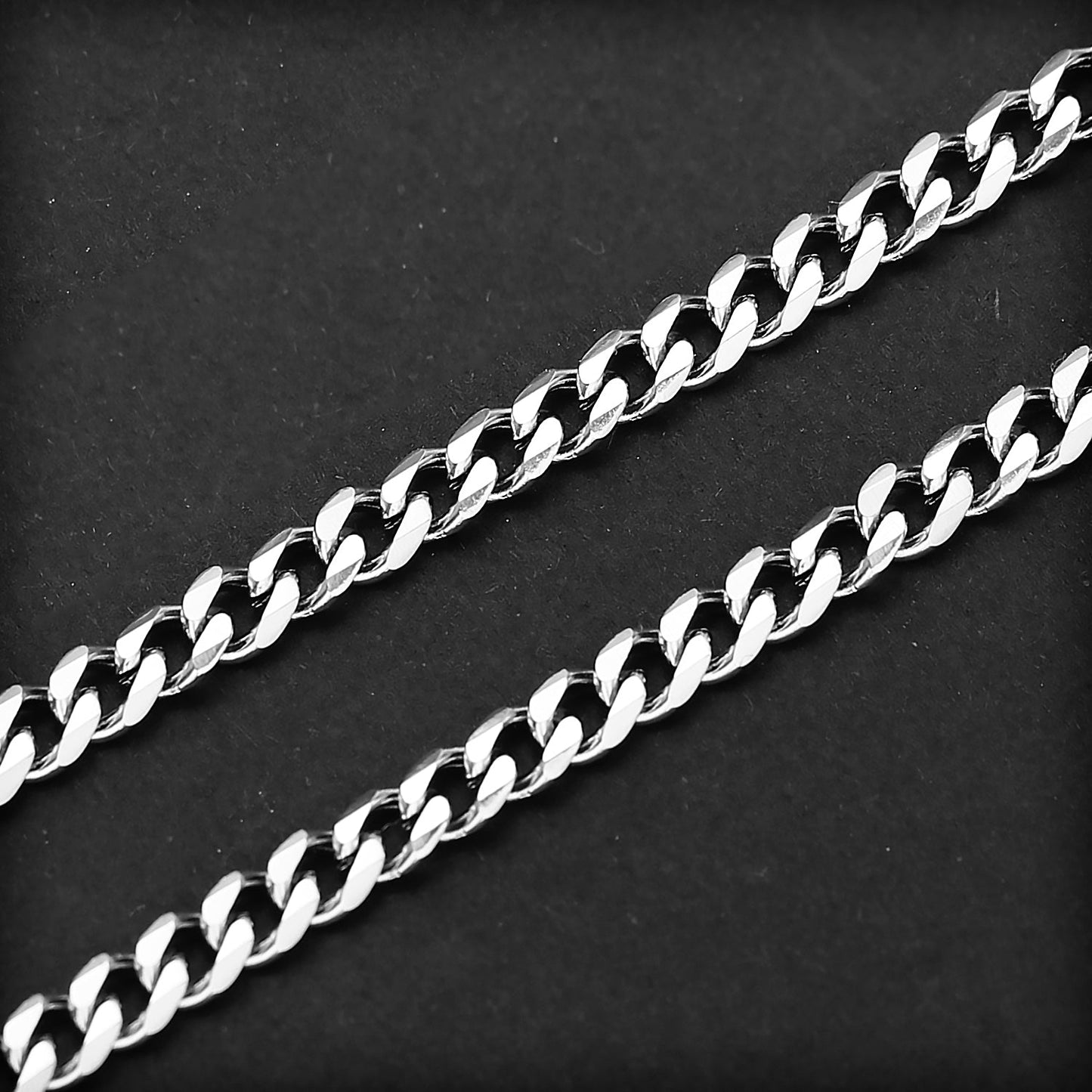4MM White Gold Miami Micro Cuban Link Chain Necklace Tripodjewelry