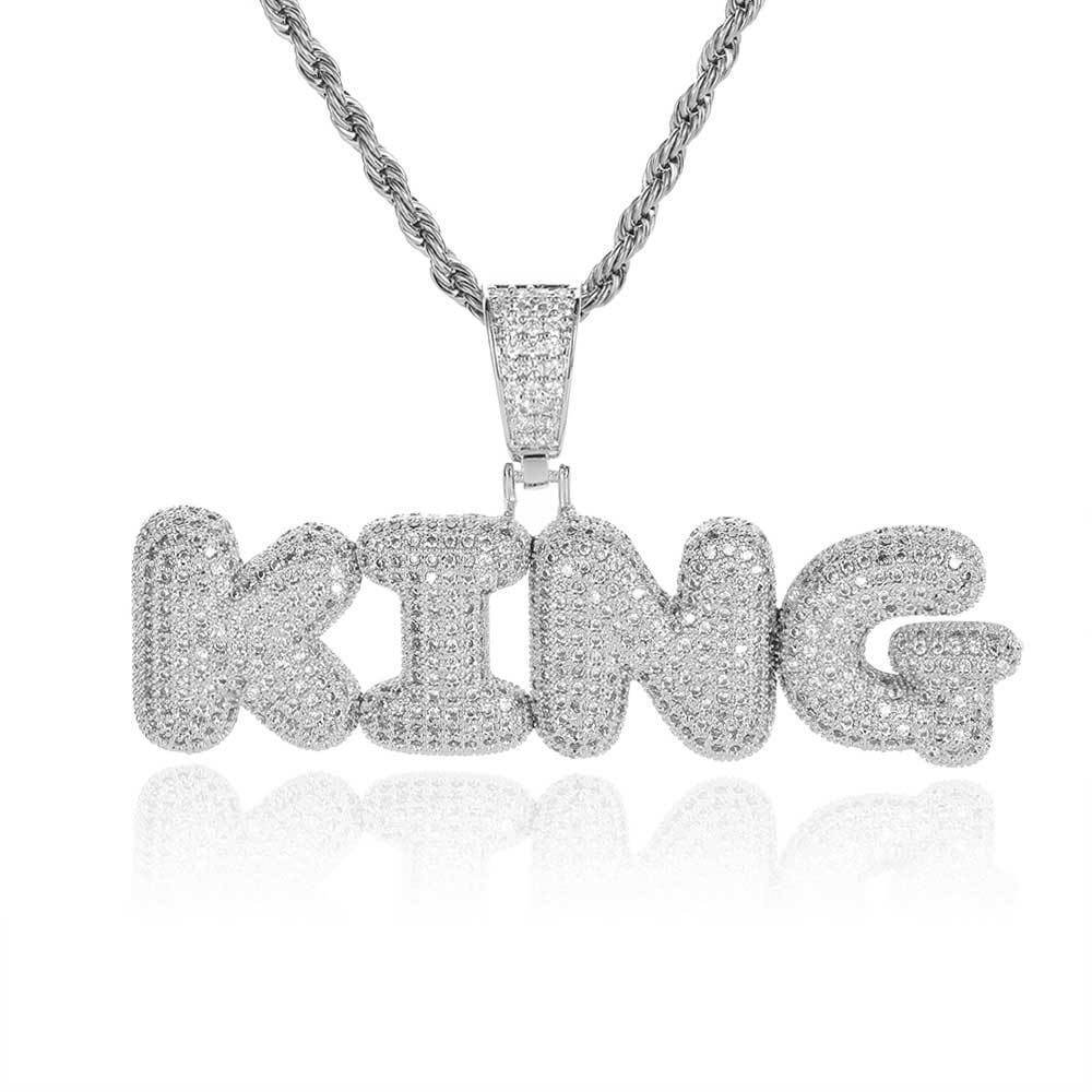 Customized Bubble Letter Name Chain Necklace Name Plate Chains TRIPOD JEWELRY