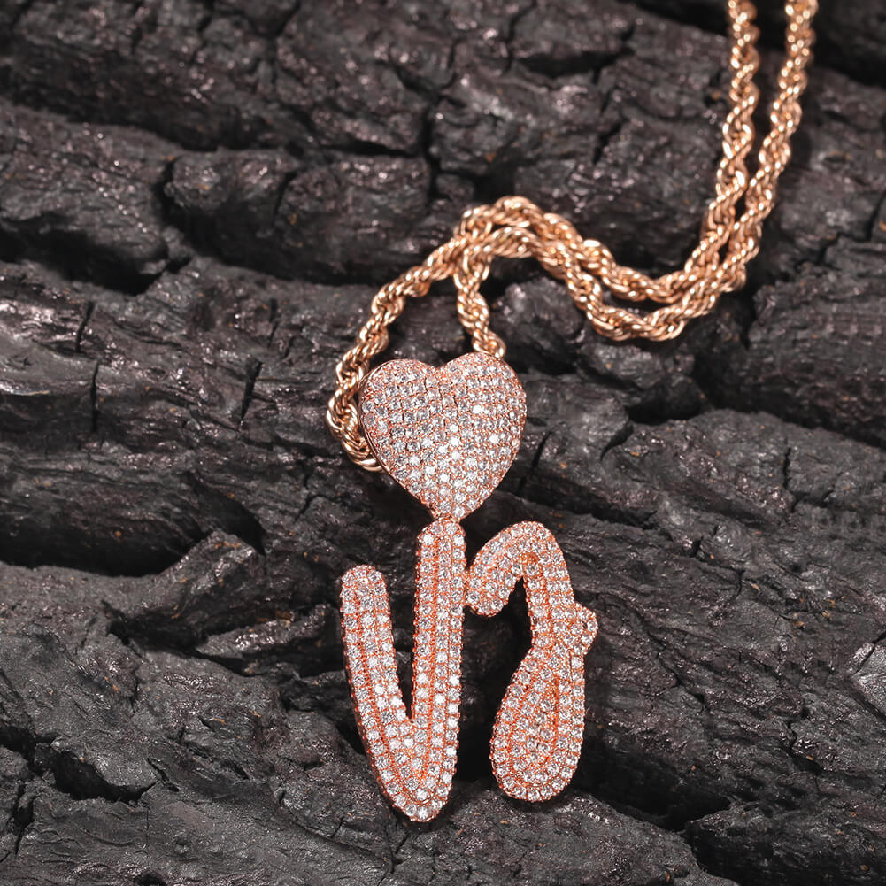 14K Gold/White Gold Love Letter Custom Pendant Gift For Men TRIPOD JEWELRY