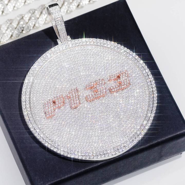 CUSTOM LETTER NECKLACE 3D BIG DISC Pendant Tripodjewelry