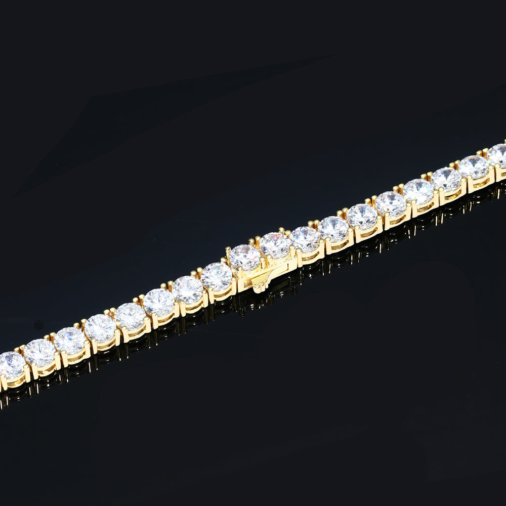 5MM Gold Plated Tennis Chain Necklace - Tripodjewelry