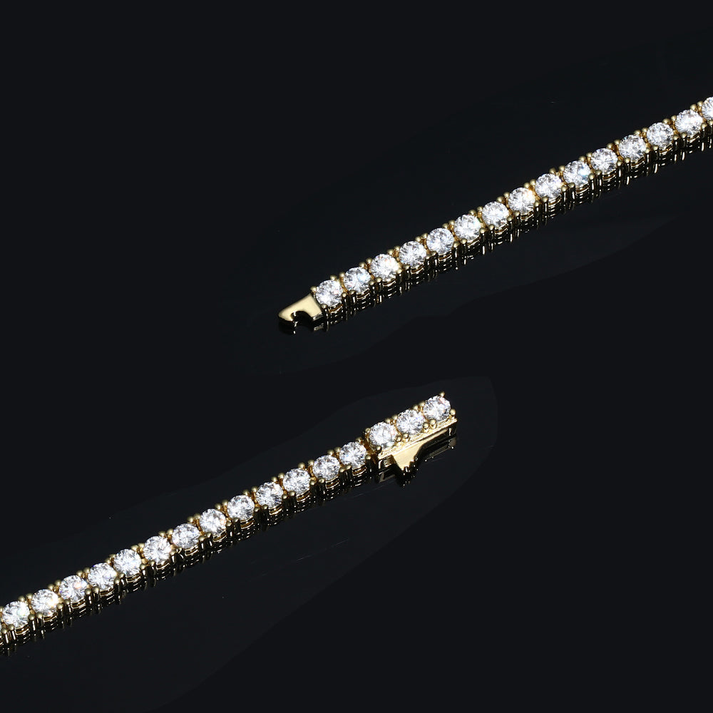 3MM Gold Plated Tennis Bracelet TRIPOD JEWELRY