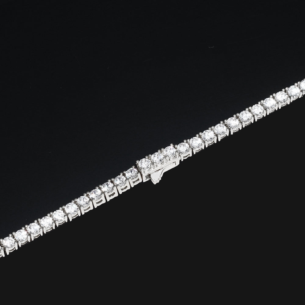 4MM White Gold Plated Tennis Bracelet - Tripodjewelry
