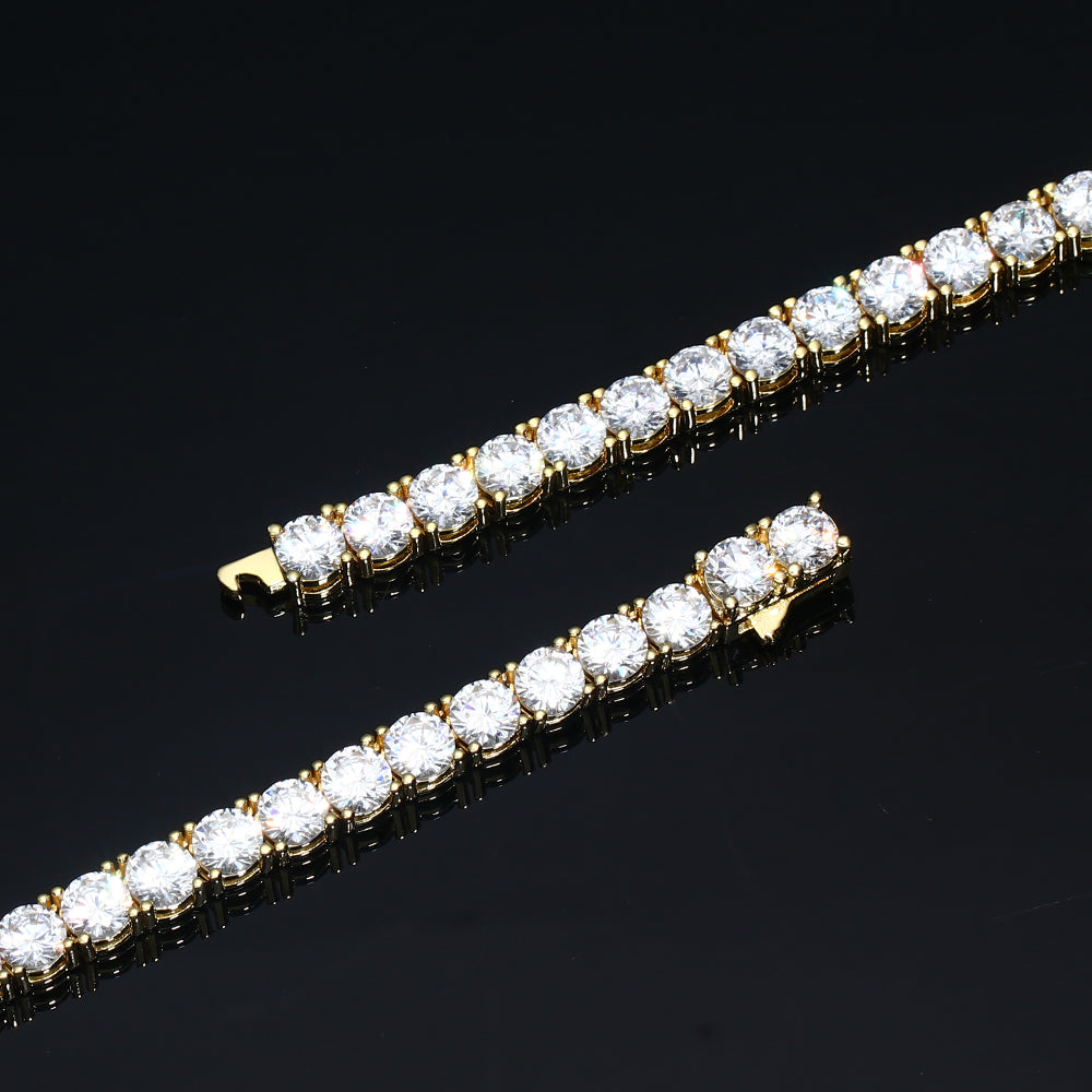4MM Gold Plated Tennis Chain and Bracelet Set Tripodjewelry