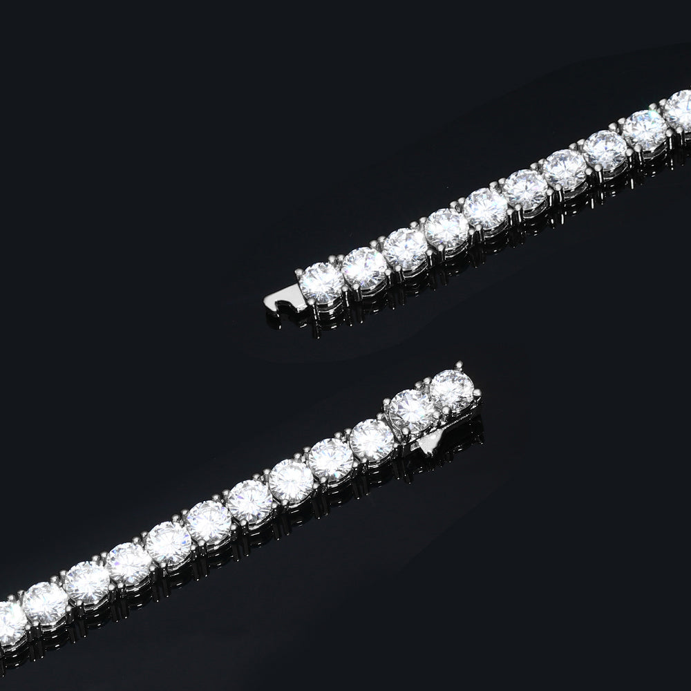 6MM White Gold Plated Tennis Bracelet Tripodjewelry