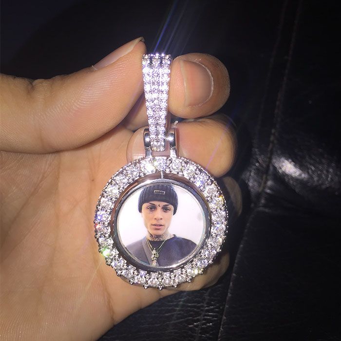 Double Sided Rotating Custom Photo Pendant - Tripodjewelry