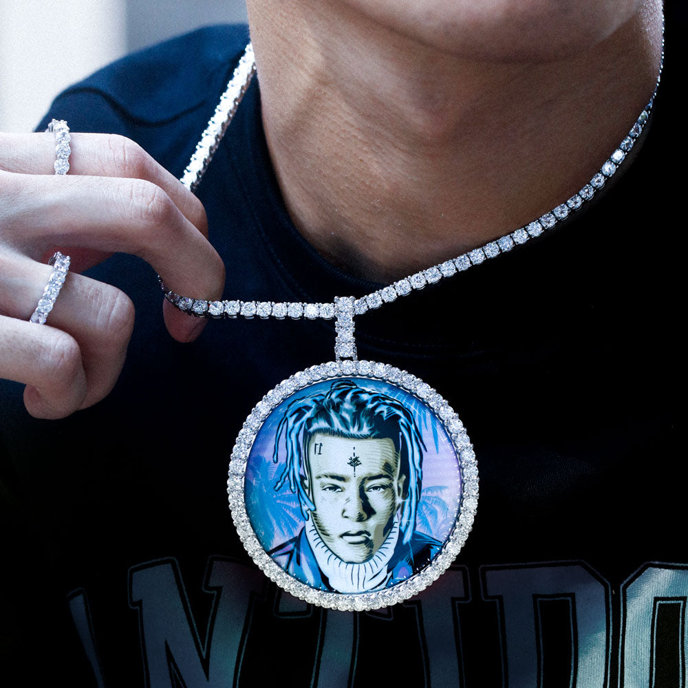 Picture Custom Pendant - Large Round Zirconia TRIPOD JEWELRY