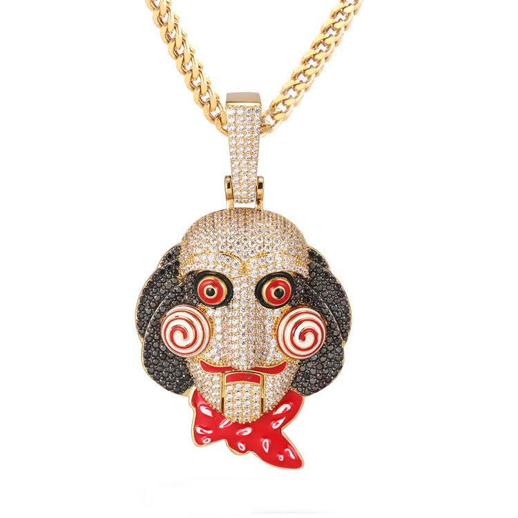 18K Gold Iced Out Jigsaw Pendant Jewelry Tripodjewelry