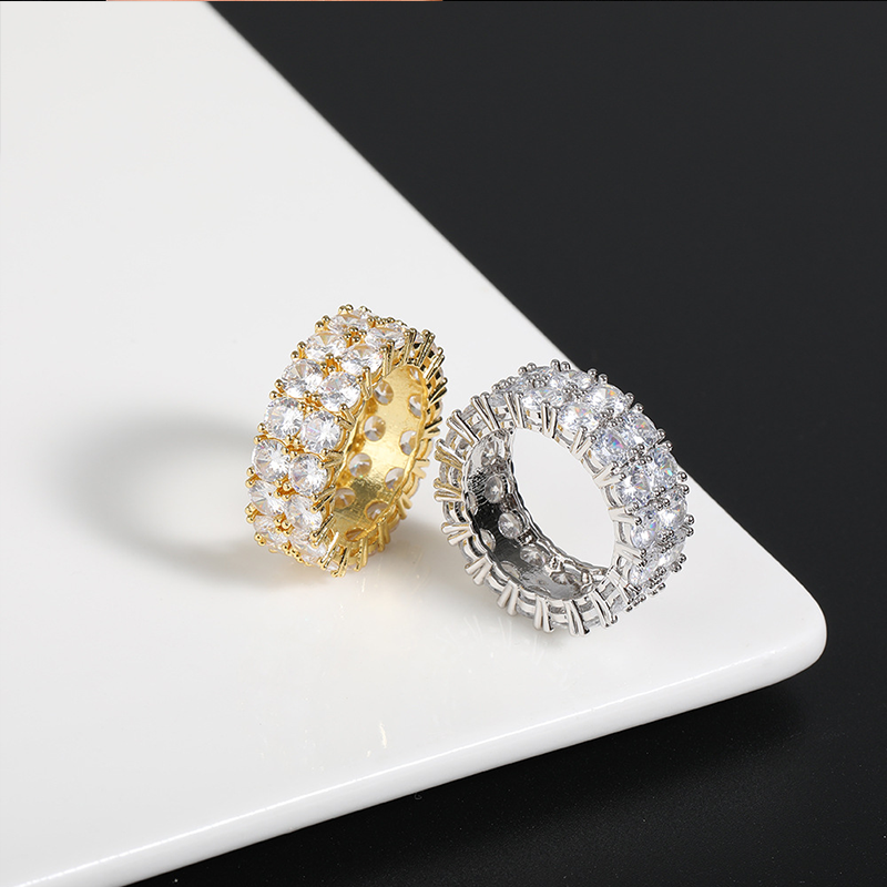 White Gold Dual Eternity Ring Tripodjewelry