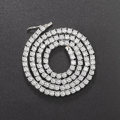 3/4/5MM 14K Gold Iced Out Diamond Tennis Chain 18-30 Inches Necklace for Men and Women TRIPOD JEWELRY