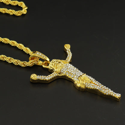 18K Gold Easter Cross Pendant