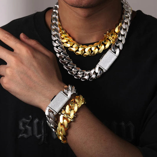 Hip Hop Solid 18k Gold Plated Miami Cuban Link Bracelet