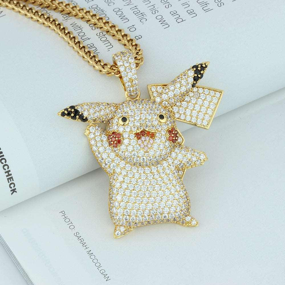 18k Gold Iced Pikachu Pendant