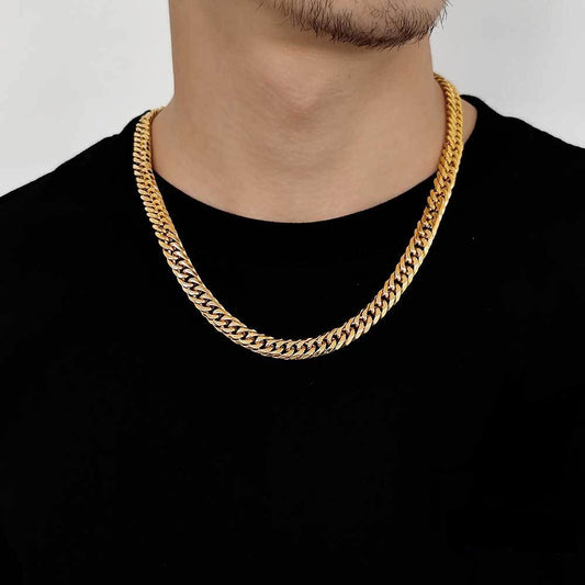 7MM 18K/White Gold Miami Cuban Link Chain Necklace