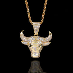 18K/White Gold  Bull's Head Pendant