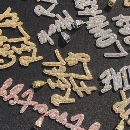 Customized Pendant For Men Gold Plated Cursive Name Chain Necklace