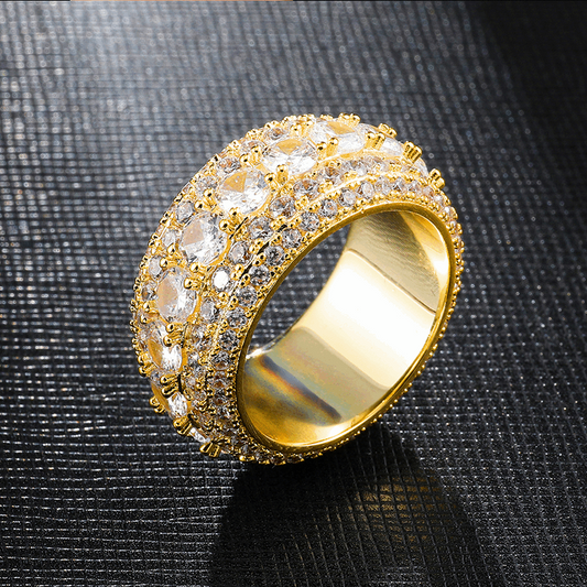 18K Gold Iced Out Spinning Ring