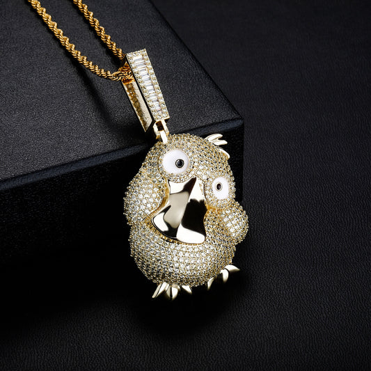 Gold Iced Out Reachable Duck Pendant