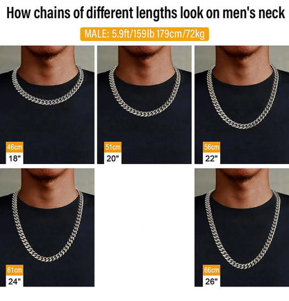 6MM White Gold Plated Miami Cuban Link Chain Necklace Stainless Steel Tripodjewelry