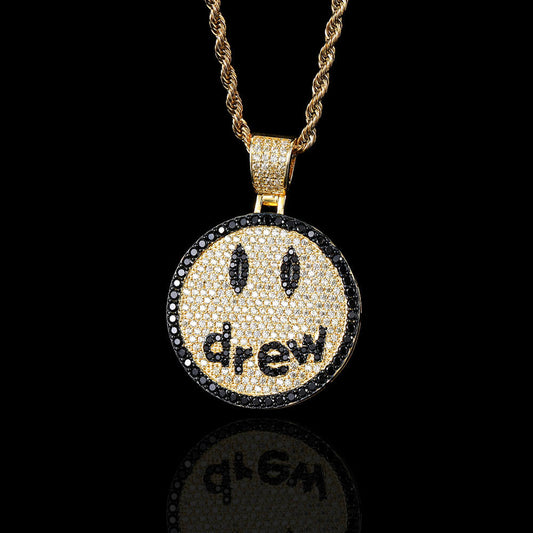 Gold/White Gold Iced Smiley Pendant