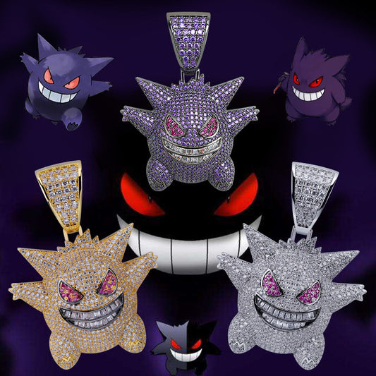 Rose Gold Iced Gengar Pendant