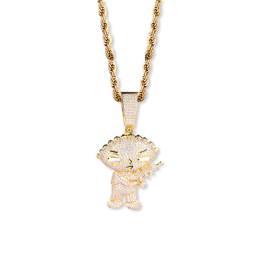 18k Gold Cartoon Character Pendant