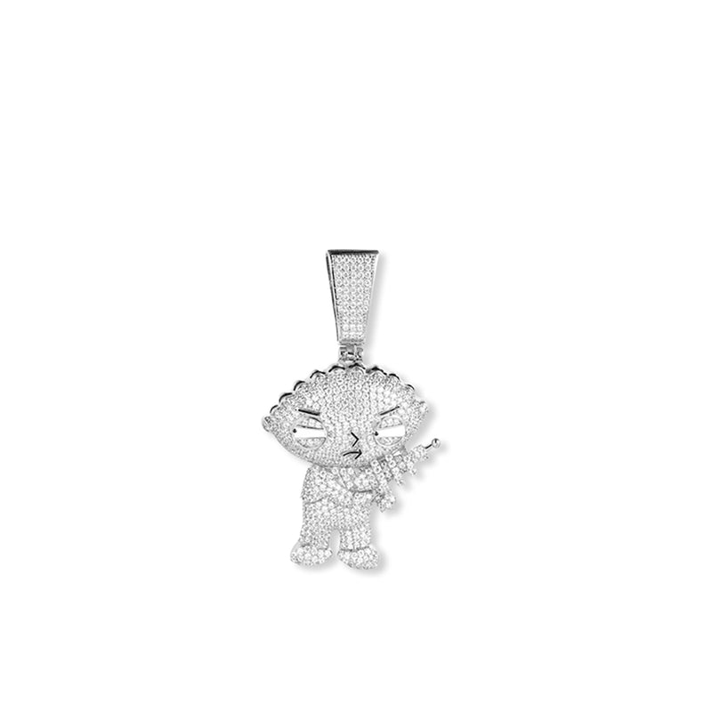 White Gold Cartoon Character Pendant