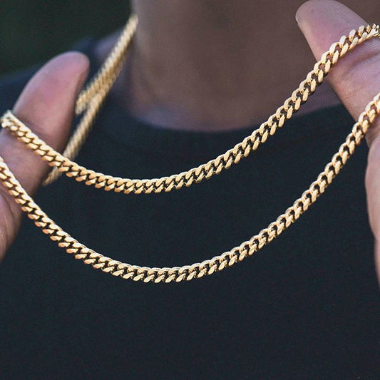 3MM 18K Gold Plated Stainless Steel  Franco Chain Necklace