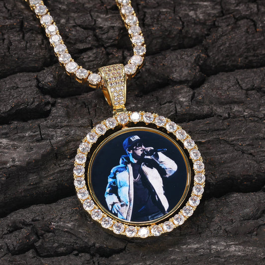 Custom Rotatable Double-sided Photo Pendant