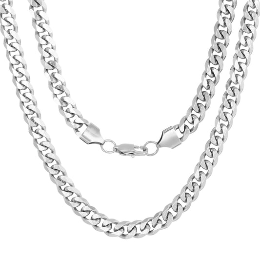 4MM White Gold Miami Micro Cuban Link Chain Necklace