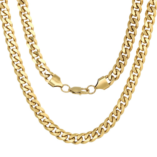 4MM 14K Gold Miami Micro Cuban Link Chain Necklace