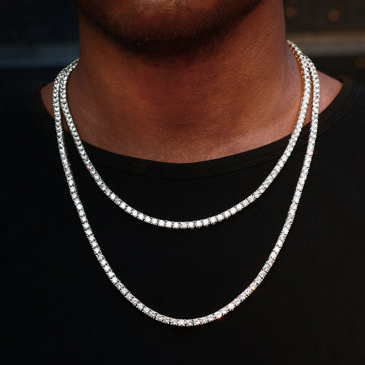 4MM Gold Plated  Tennis Chain Necklace