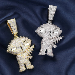 White Gold Cartoon Character Pendant